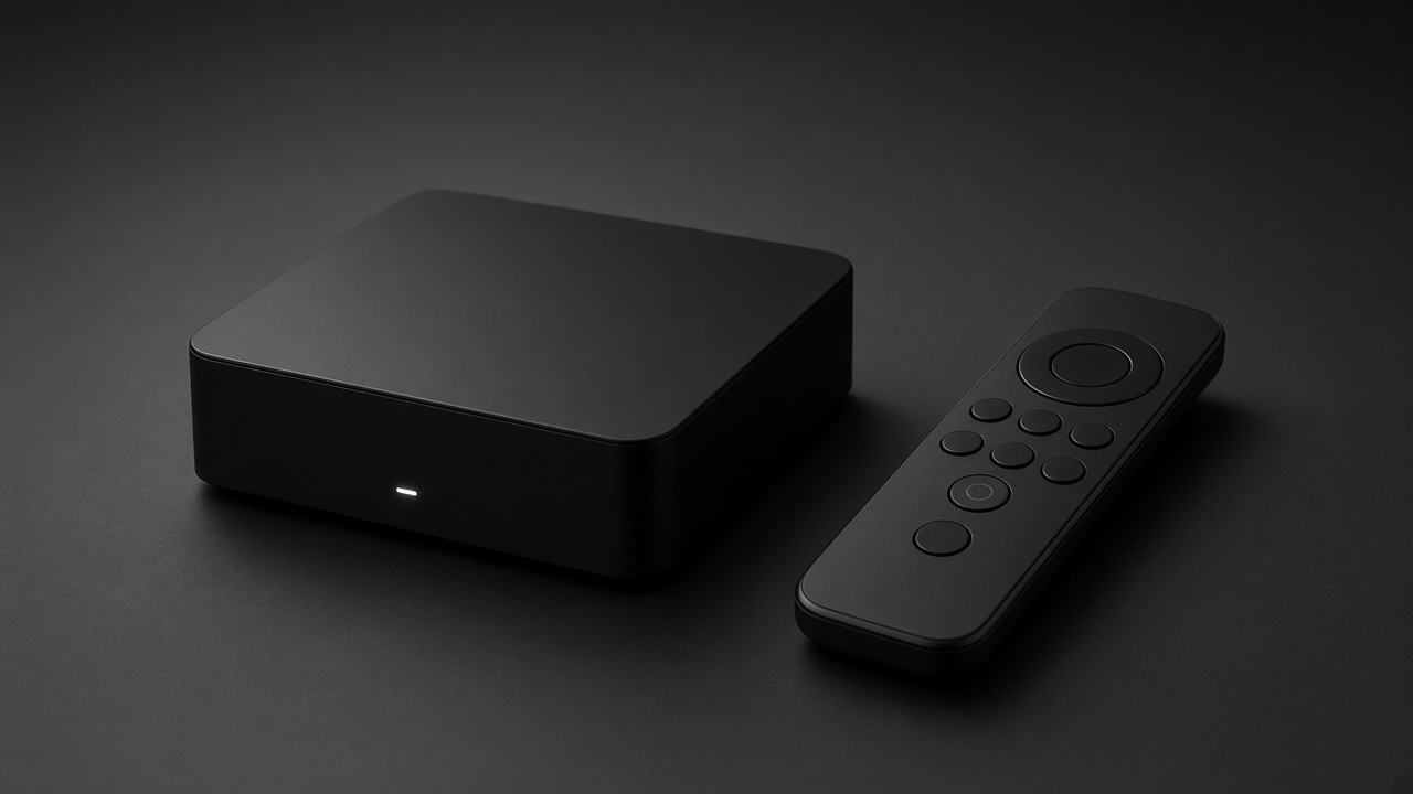 Apple TV 4K noire et télécommande Siri Remote