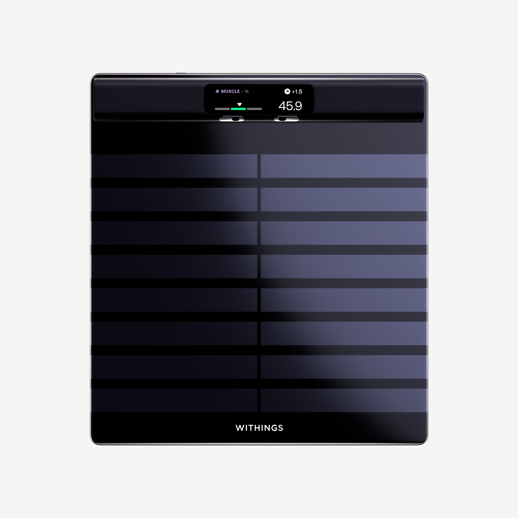 Balance Withings Body Scan 2 noire, écran allumé